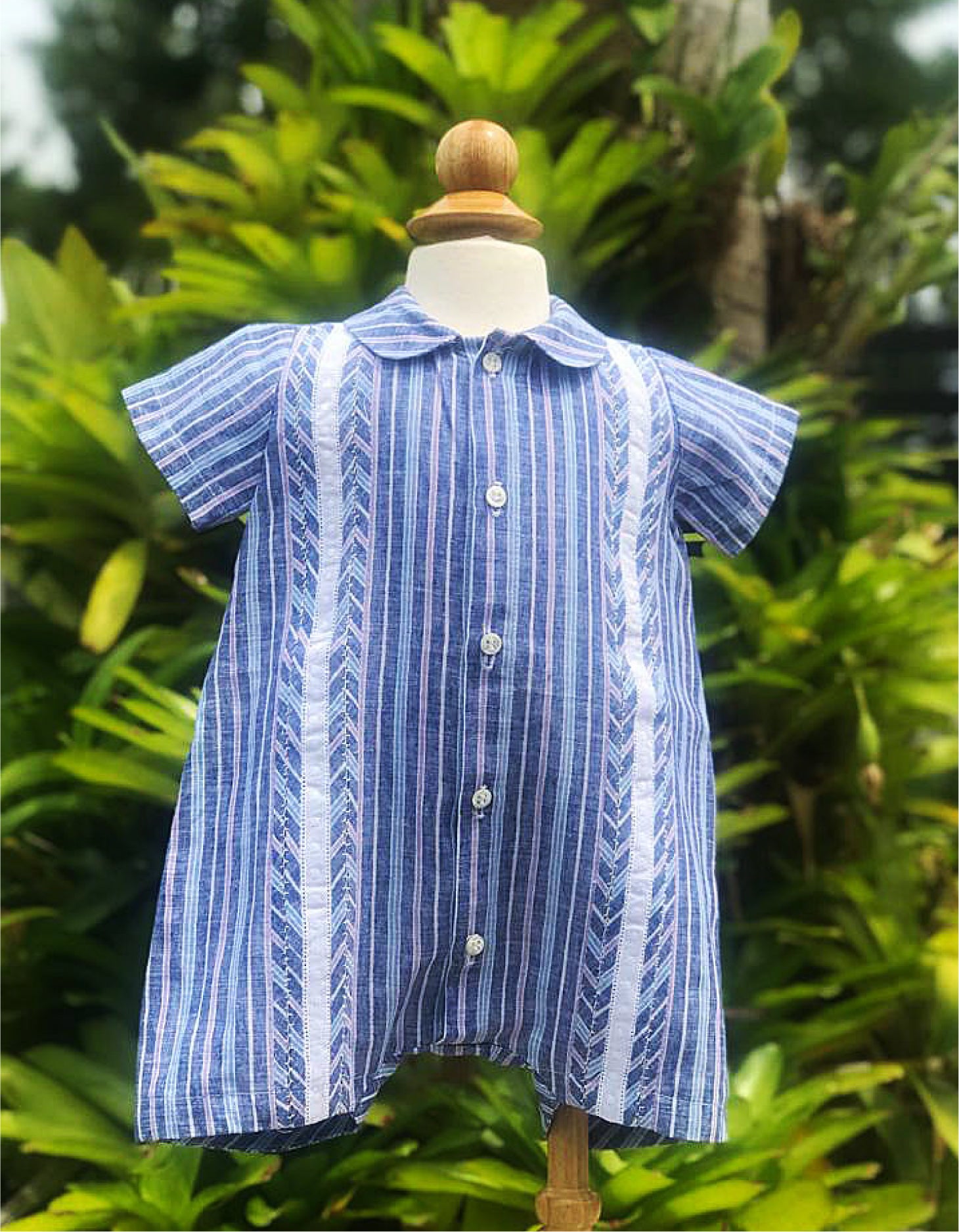 Stripped Linen Guayabera - Boy