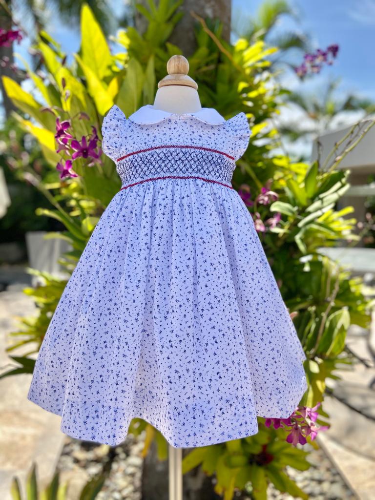 Printed Petticoat Smocked Dress Pasarela Kids PR Printed Petticoat Smocked Dress Pasarela Kids PR