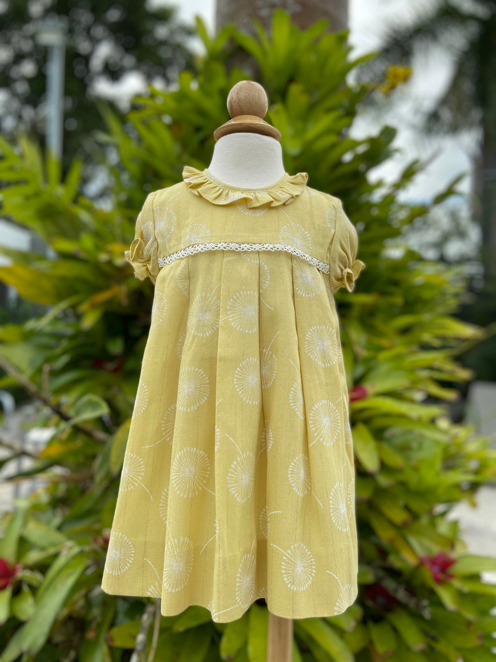 Printed Yellow Cotton Dress