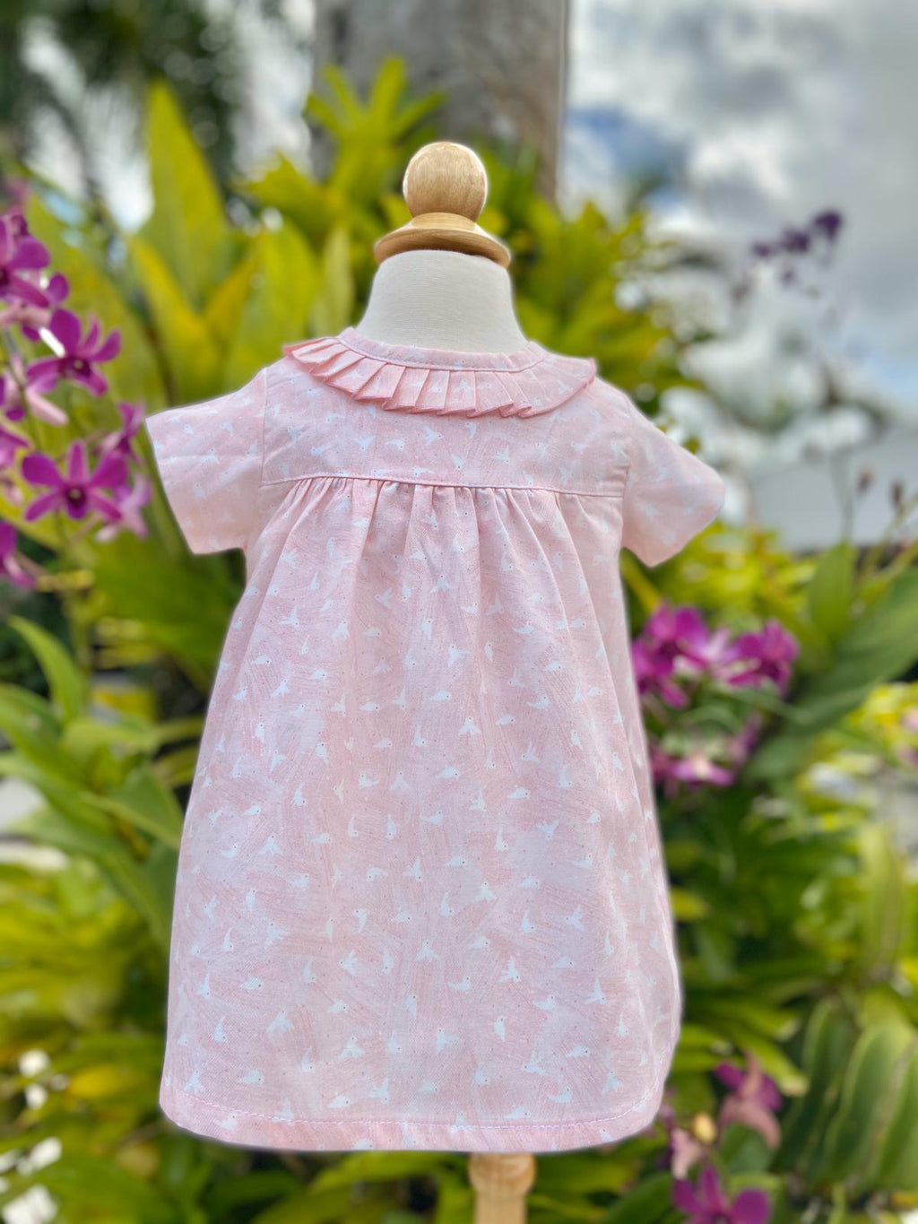 Cotton Bird’s Print Pink Dress