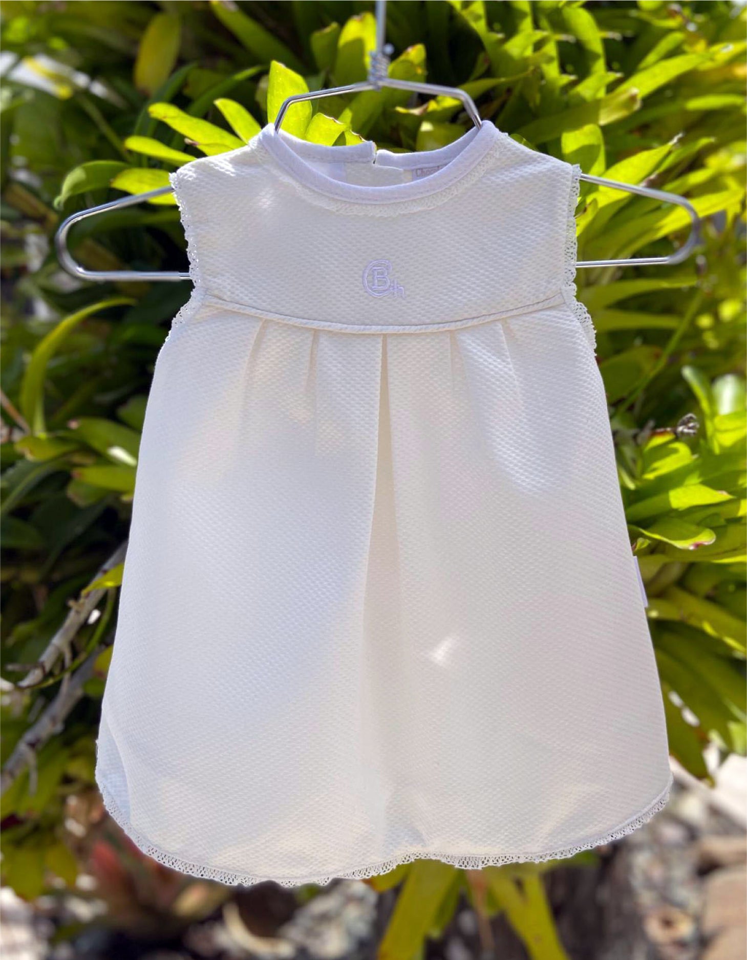 Bone White Pique A-Line Dress