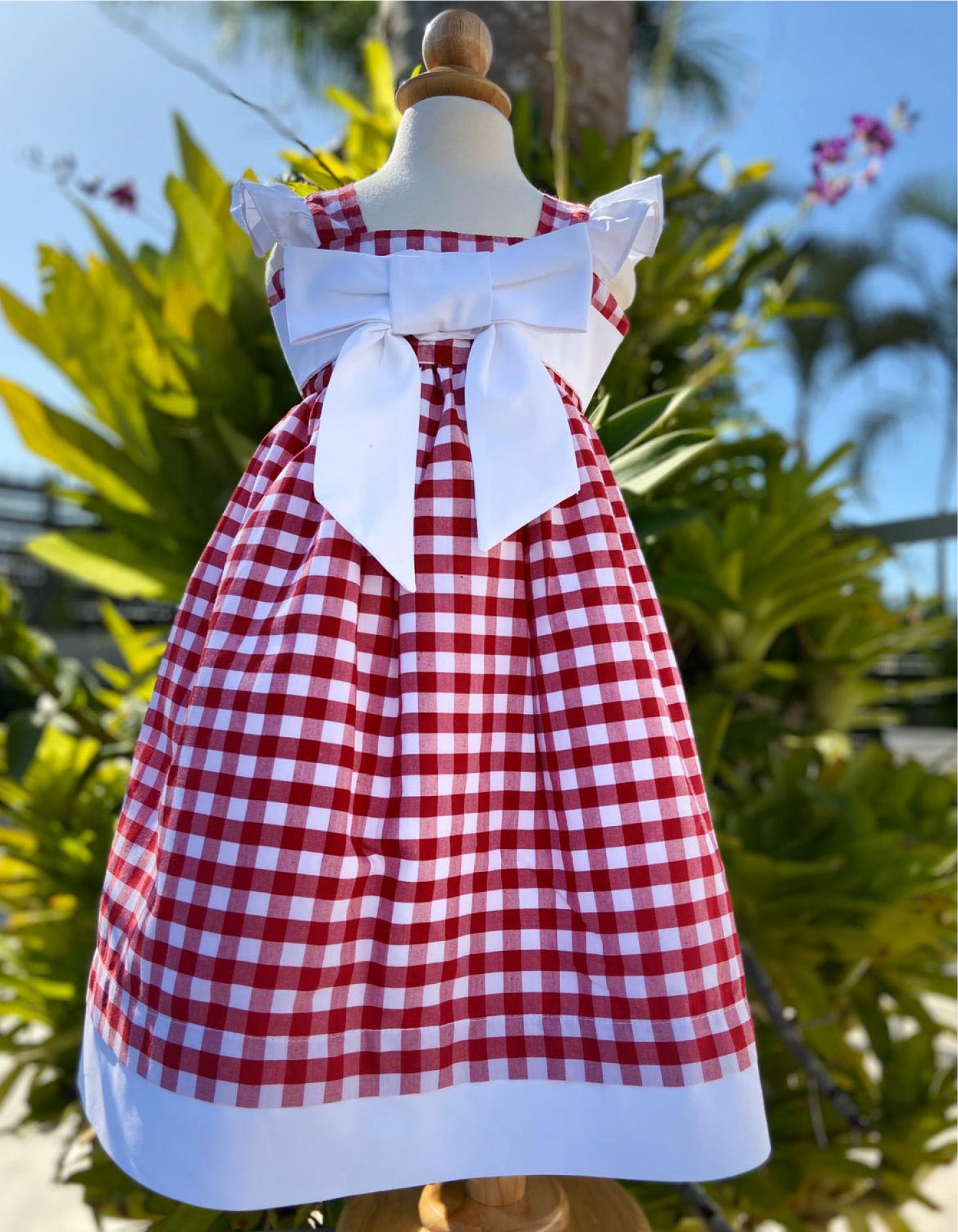 White & Red Gingham Dress